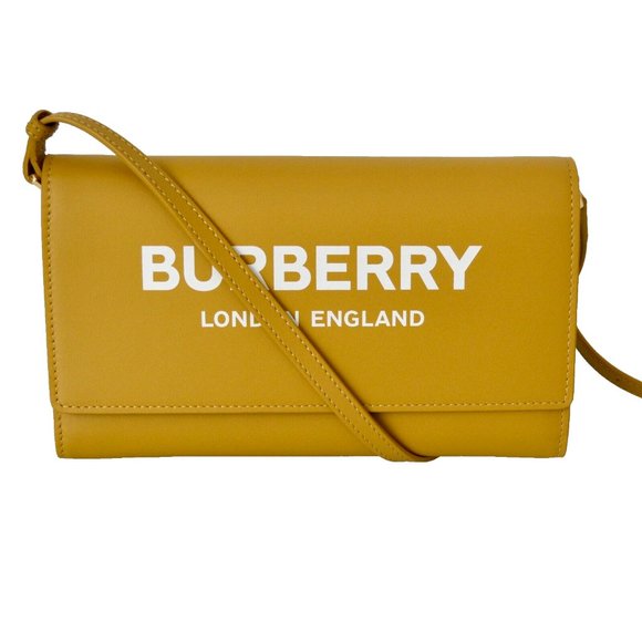 NWT BURBERRY HAZELMERE LEATHER PRINTED LOGO CROSSBODY WALLET BAG - Picture 1 of 10
